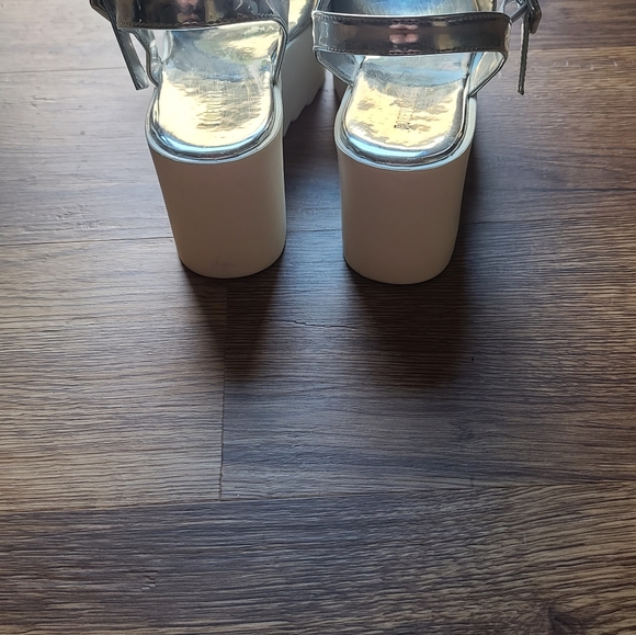 SOLD Forever 21 platform holographic sandals - Picture 3 of 7